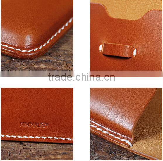 China leather products OEM/ODM accepted handmade leather name card holder leather coin purse