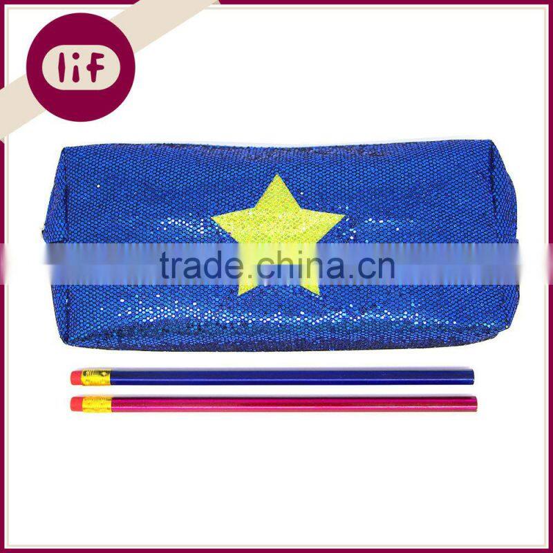 Chic Square Profile Glitter Pencil bag, With Star Glitter Pencil Bag, Shinning Pencil Bag