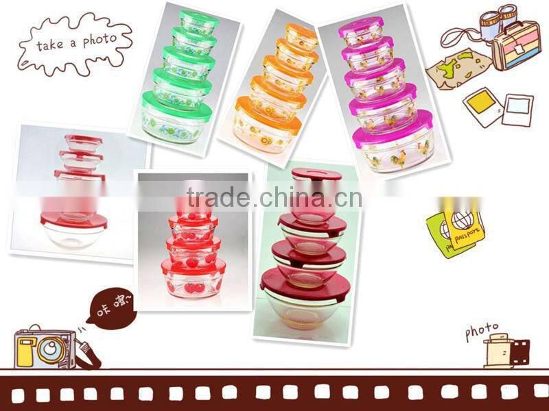 Glass bowl with black edge,clear bowl