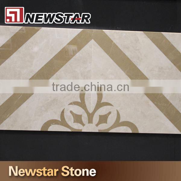 Polished marble waterjet mosaic