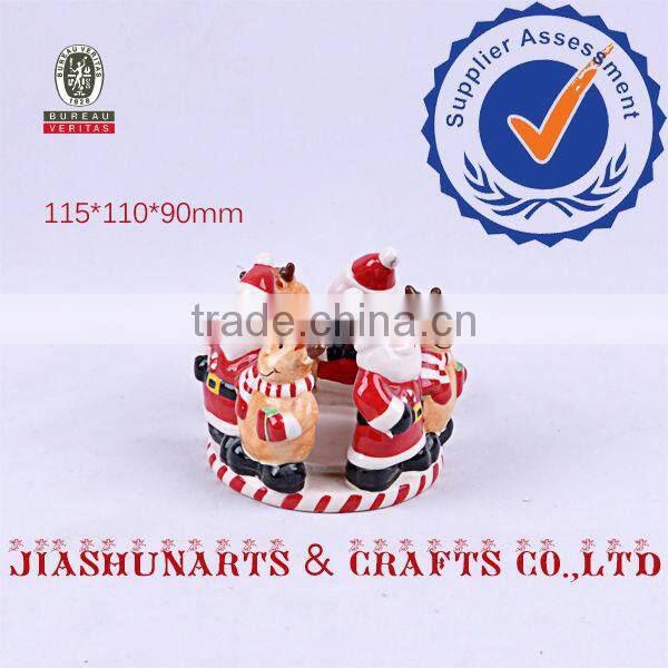 Santa Claus & Ox Ceramic Personalized Christmas Ornament