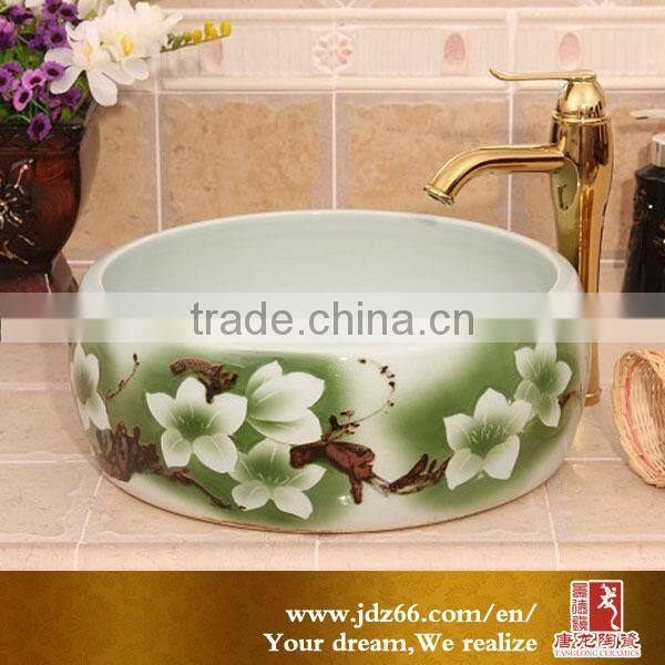 Hot sale art vessel sink, pretty ceramic basin sink