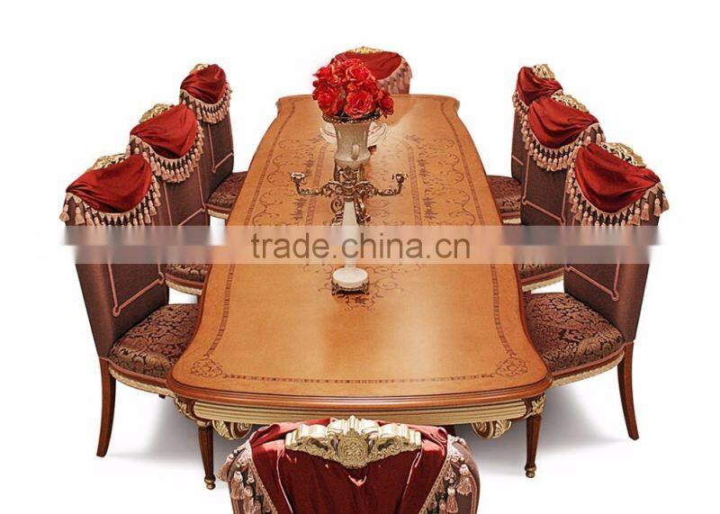 Royal Exquisite European Louis Designed Banquet Long Dining Table with Beautiful Dining Chair BF12-04204a