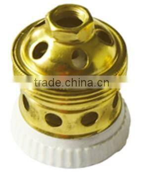 hot sale copper alluminium iron golden lamp holder base light bulb socket cap E26 E27 B22 E14