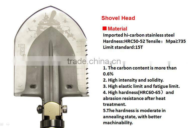 New Model Multifunction Off Road Car Tool Sets with Shovel Hoe Knife Flint and Flashlight