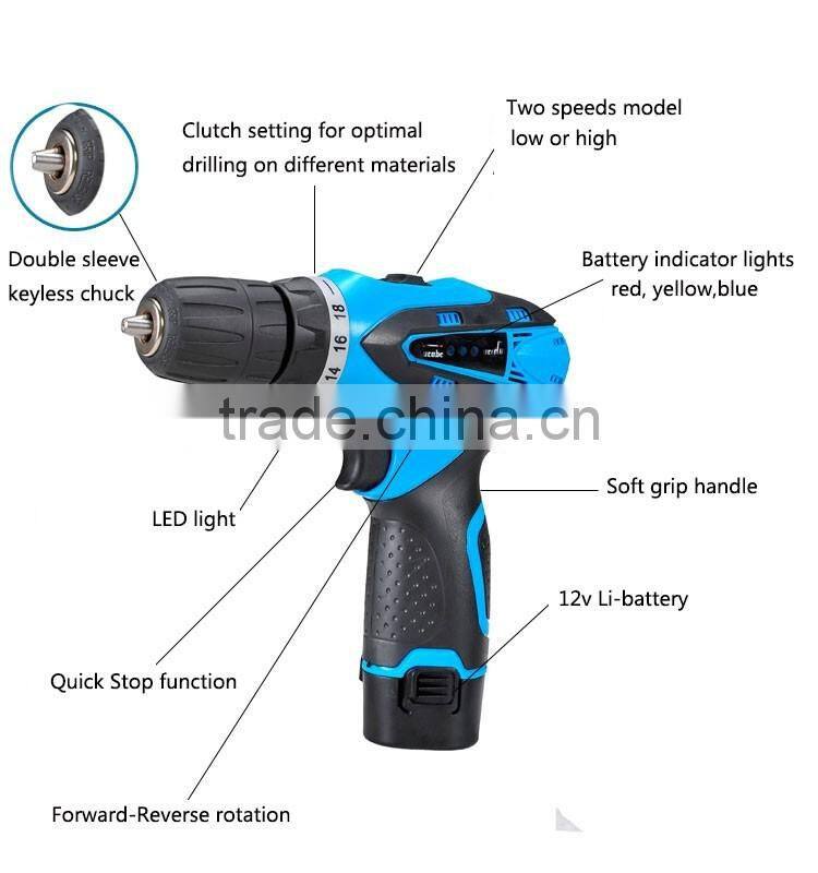 Portable 12V Electric Mini Cordless Screwdrivers 180N.M Torque Li-ion Battery Rechargeable Cordless Screwdrivers