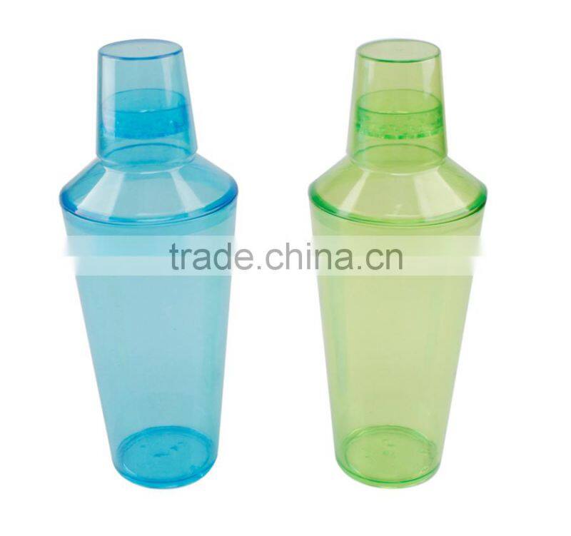 PS Customed Logo Middle Size Plastic Mini Cocktail Shaker