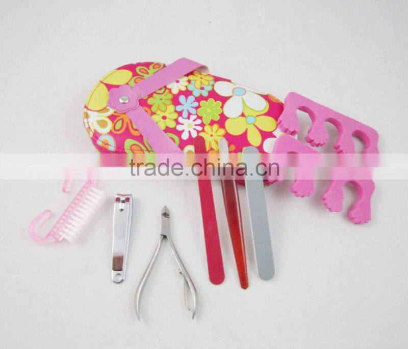 Colorful Pouch 8pcs Girls Manicure And Pedicure Set