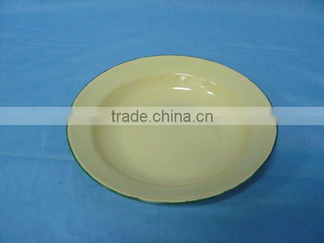 enamelware 14-26cm white porcelain enamel unpatterned soup plates plain