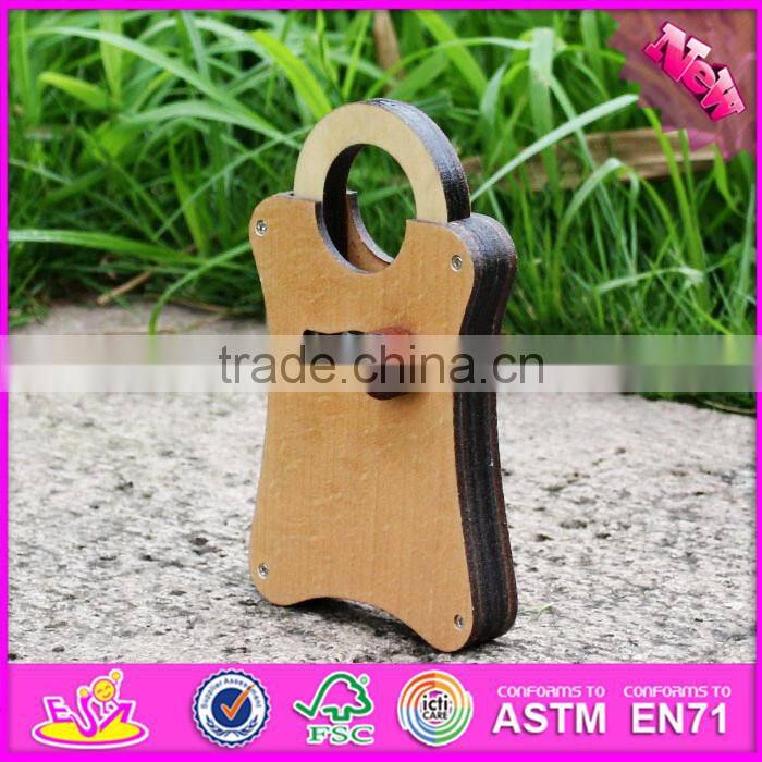 2016 new product kids wooden lock toy, top fashion children wooden lock toy W02A168