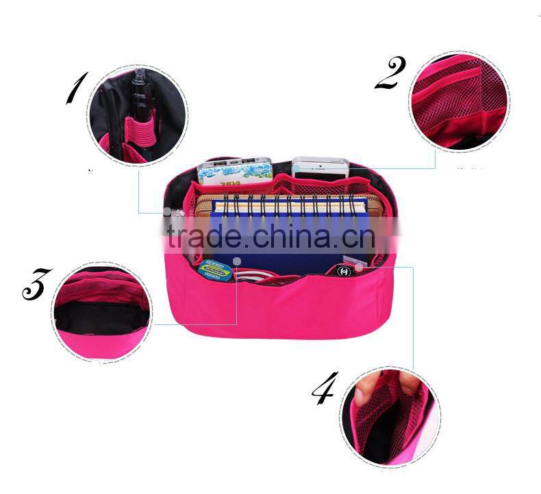 Multi-function cosmetic insert organizer bag with handbag