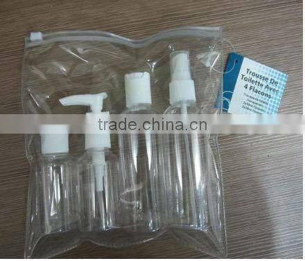 4pcs PET travel bottles set/cosmetic bottle/travel Kit/Travel Package