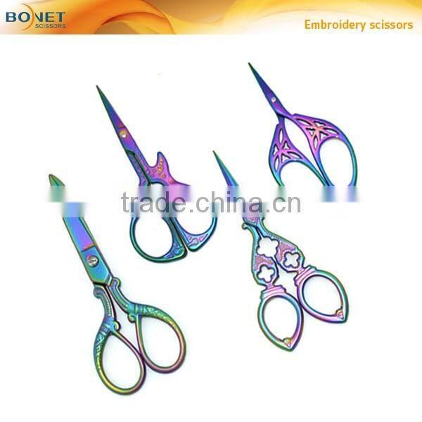 elegant vintage/retro/antique copper plating gift/present embroidery scissors