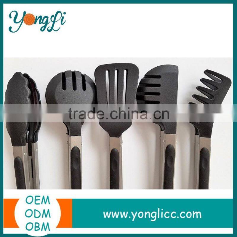 Kitchen Grilling Silicone Tongs Stainless Steel Locking BBQ Tongs