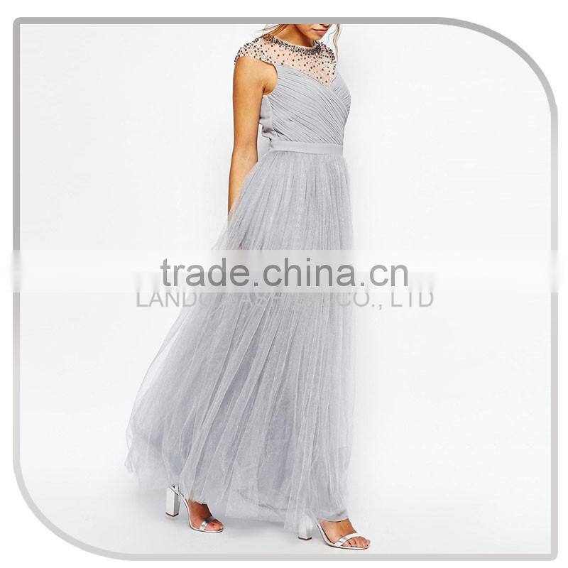 New fashion model wedding dress bridal gown 2016 mermaid wedding dress with crystal bead in neckline