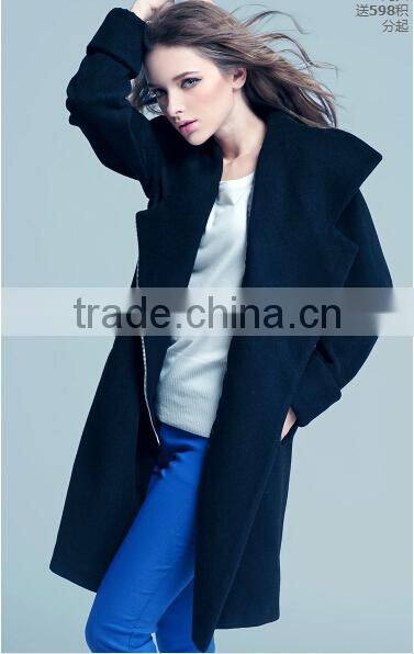 latest ladies quality overcoat jasper wool/polyester factory wholesale woman coat