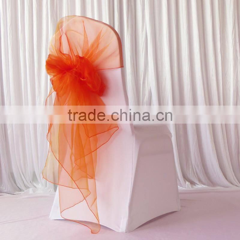 Fancy Big Cheap Colorful Organza Chair Hood Chair Cap Chair Sash for Wedding Decor