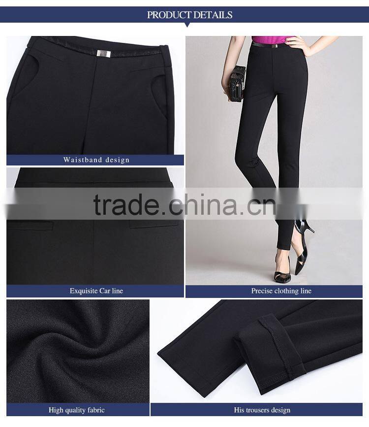 Cotton elastic Leggings Black stretch pants waist slimming leisure slim trousers custom made as your need