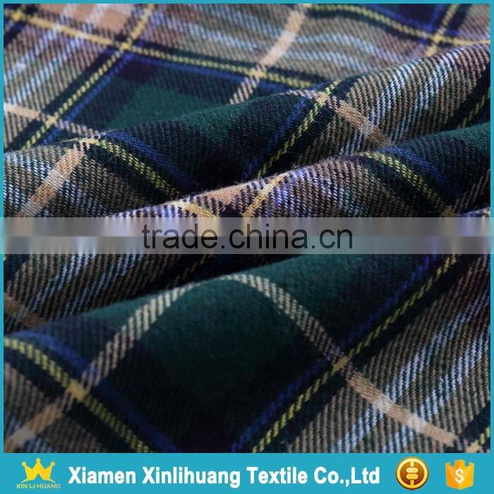 Best Price Wholesale High Quality 21S Yarn Dyed 100% Cotton Plaid Flannel Fabric