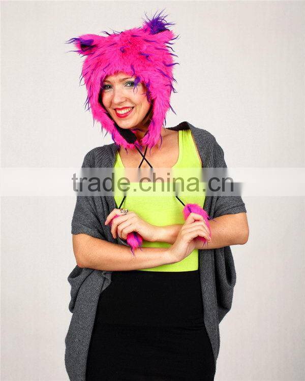 Quality best selling safe standard plush animal deer design hood hat