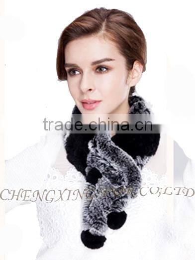 CX-S-18G Fashion Warm Ladies Dyed Fur Rex Rabbit Fur Square Scarf Wholesale