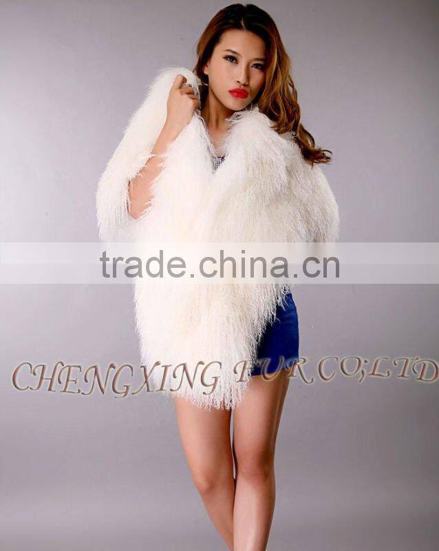 CX-B-91B Genuine Mongolian Sheep Fur Wholesale Shawl