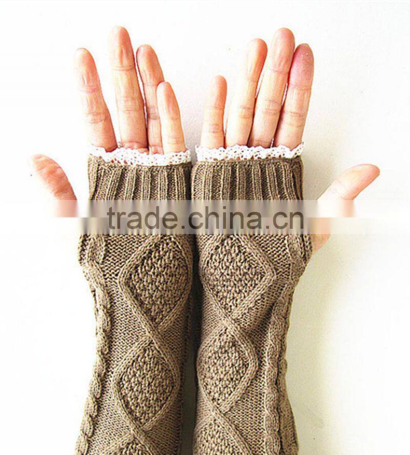 Wholesale knitting pattern women fingerless gloves