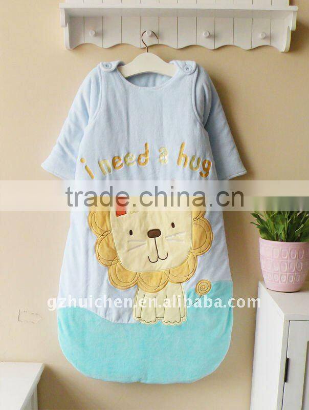 baby clothes cotton embroider sleeping bag two way use