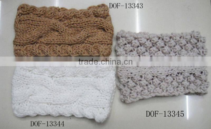 2016 winter Fashion new latest crochet acrylic lace button knitted headband
