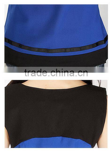 2015 High Quality Latest Fashion Design Ladies Casual Blouse for chiffon fabric