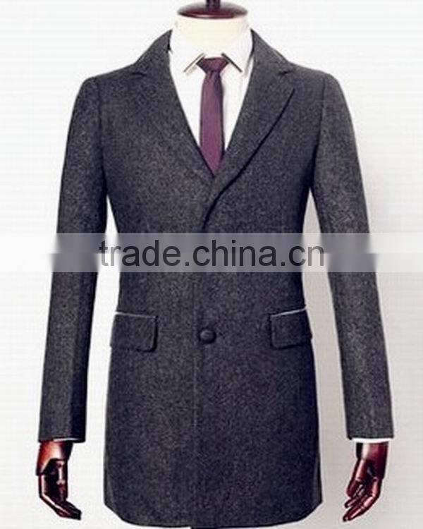 2014 autumn winter fashion single-breasted coat for men