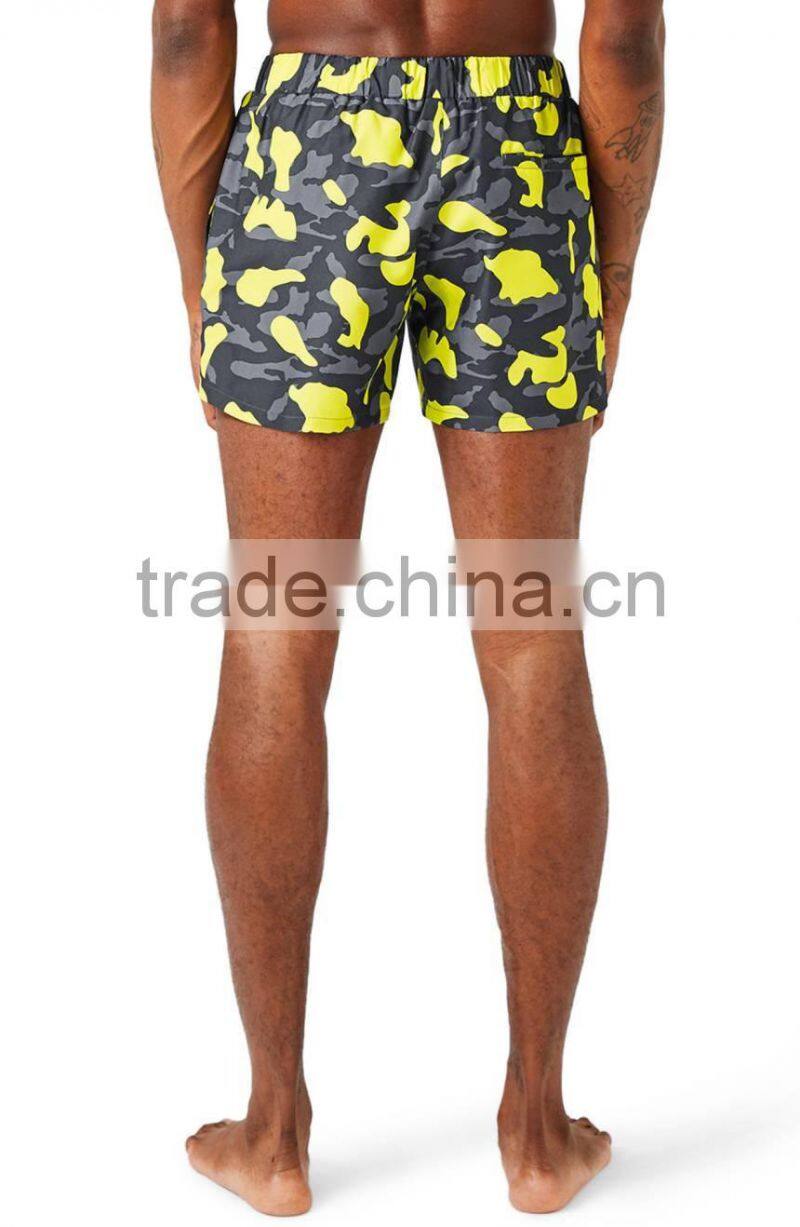 2017MGOO Fitness Camo Swim Trunks 100% Polyester Custom Pattern Printing Skinny Swim Shorts With Mesh Brief Inside
