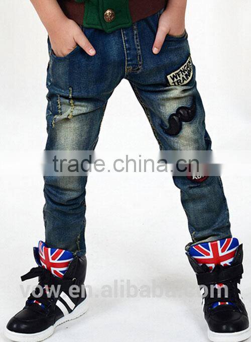Latest designer kids demin jeans pants wholesale China children boys fashion jeans