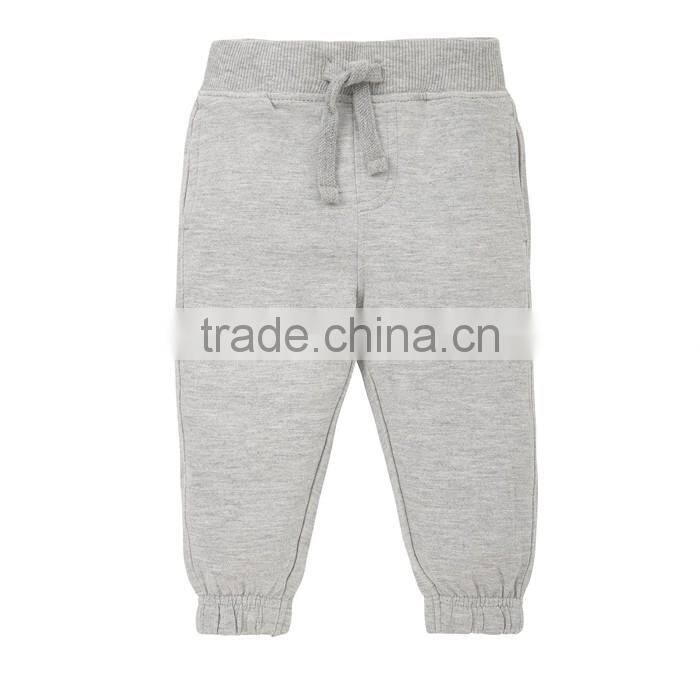 Fashion cheap high quality plain grey child pants wholesale