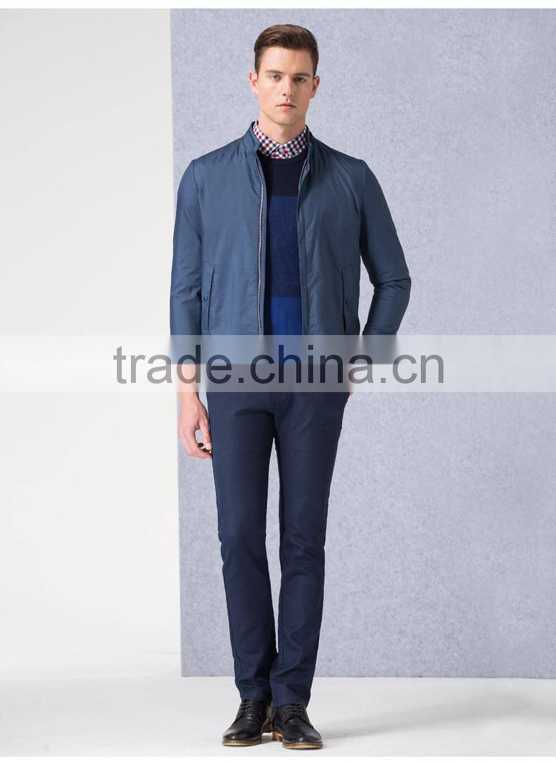 Men Stand Collar Polyester Ripstop Casual Business Jacket