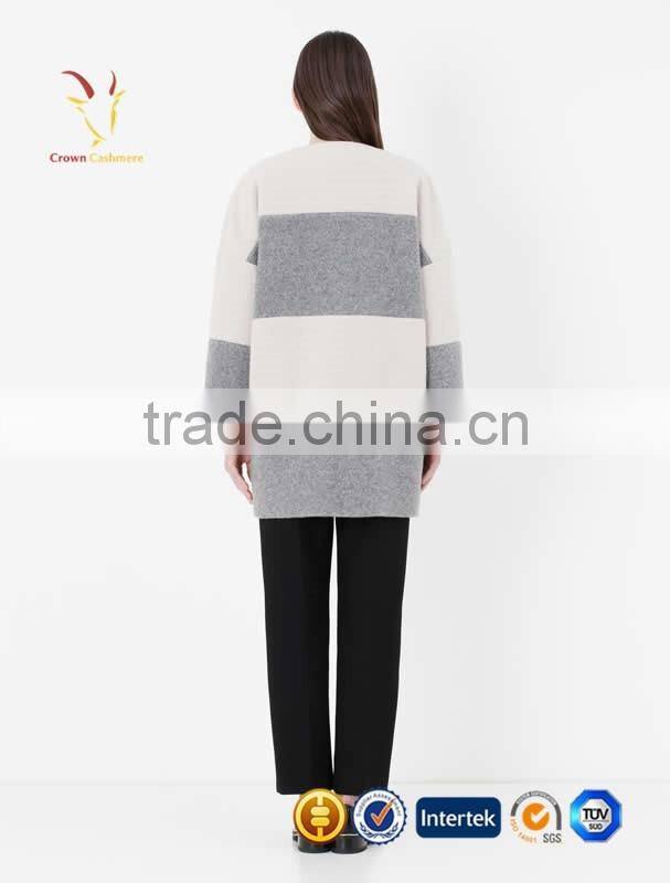 Classic Crew Neck Cashmere Overcoat Womens Winter Coat Wool