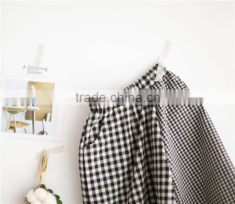 1-7 years Wholesale 2017 New Fashion Autumn Plaid Kids Wide Leg Pants (pick size )