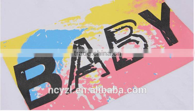 2016 custom wholesale cute design children/baby t shirt with baby word printing