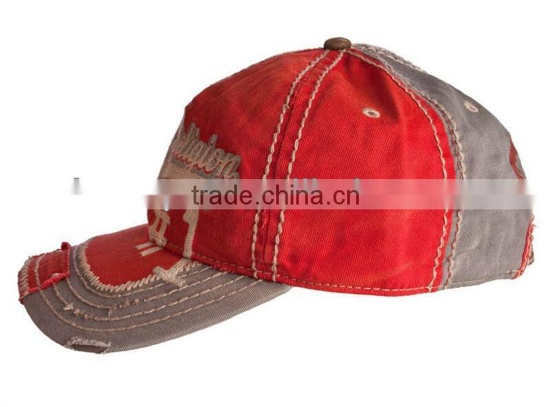 Fashion Style Custom Two Tone Worn-out Baseball Cap