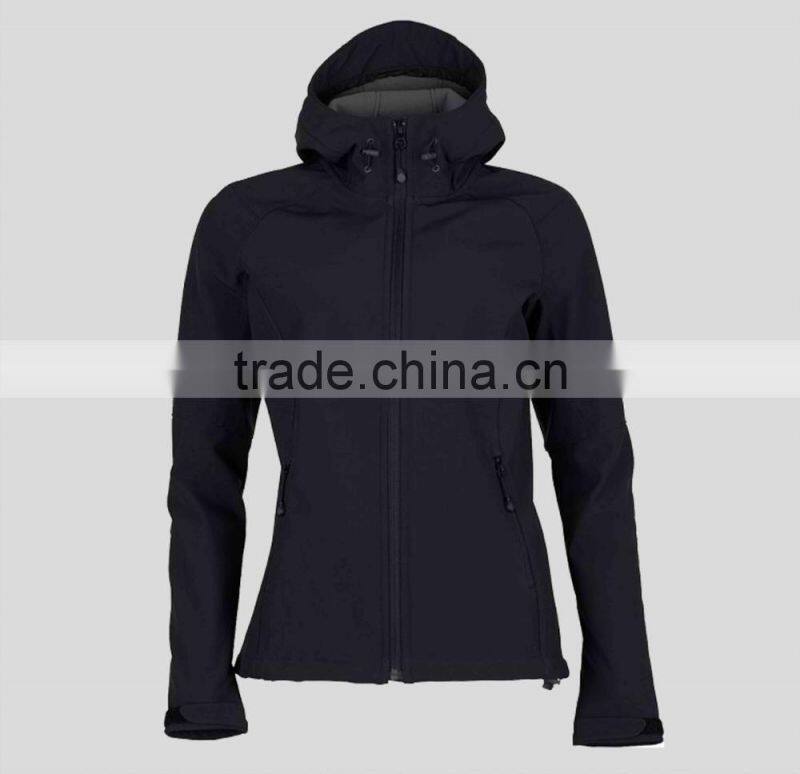 Woman soft shell fleece 100%polyester jacket winter style