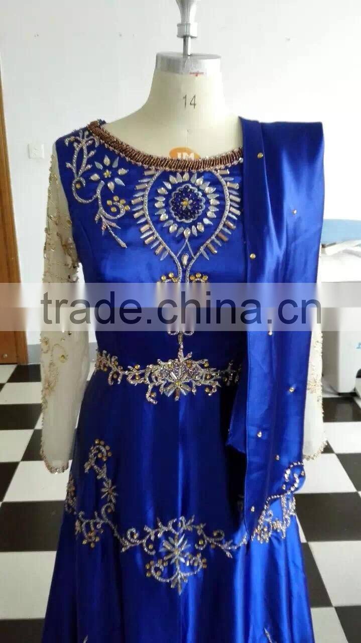 Beautiful Flowers Floor Length Muslin Wedding Evening Dress with Cloak