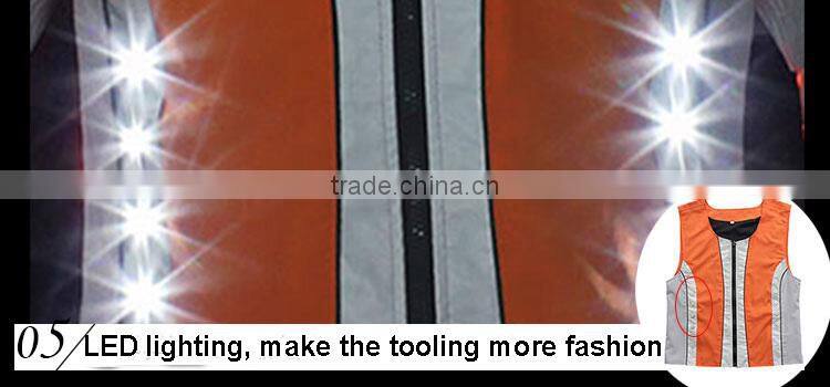 High Visibility led light reflective safety workwear