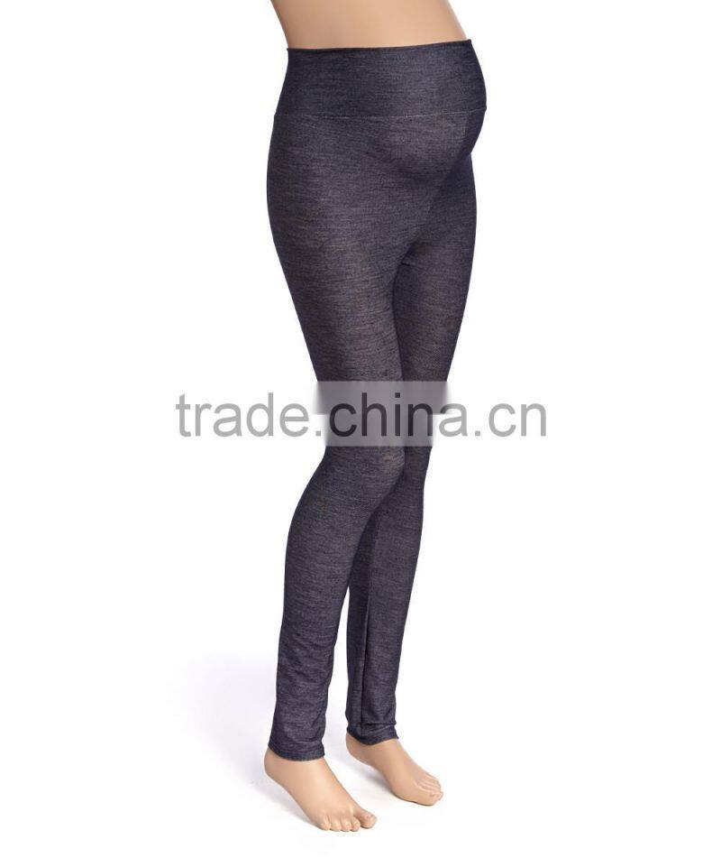 Hot Selling Maternity Pants With Due Time Denim Blue Over-Belly Maternity Leggings Trousers Women Wear WP80817-1