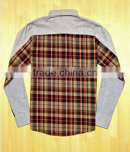 new style man's oxford with double-brushed cotton split joint shirt