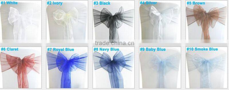 Factory Supply 18x 275cm ORGANZA SASHES CHAIR COVER BOW SASH WIDER SASHES FOR A FULLER BOW