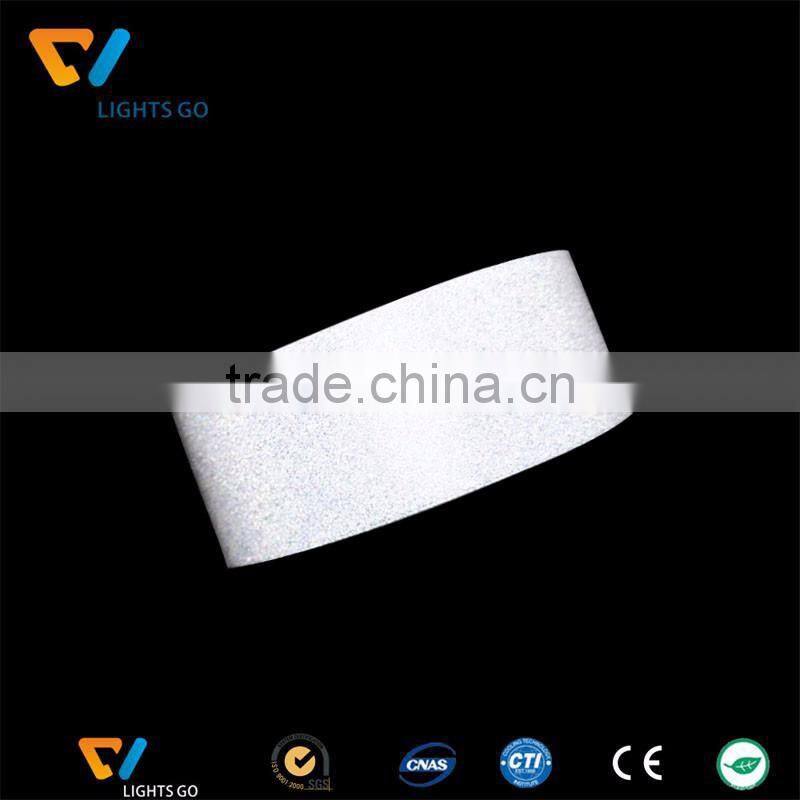 Small MOQ custom hi vis sew on printed polyester reflective webbing for shopping bag