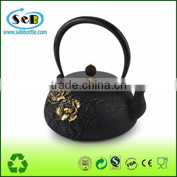 High quality Cast Iron teapot with embossed decor for wholesale