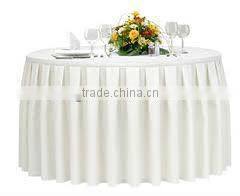 White polyester table skirting wedding fashion polyester table skirts