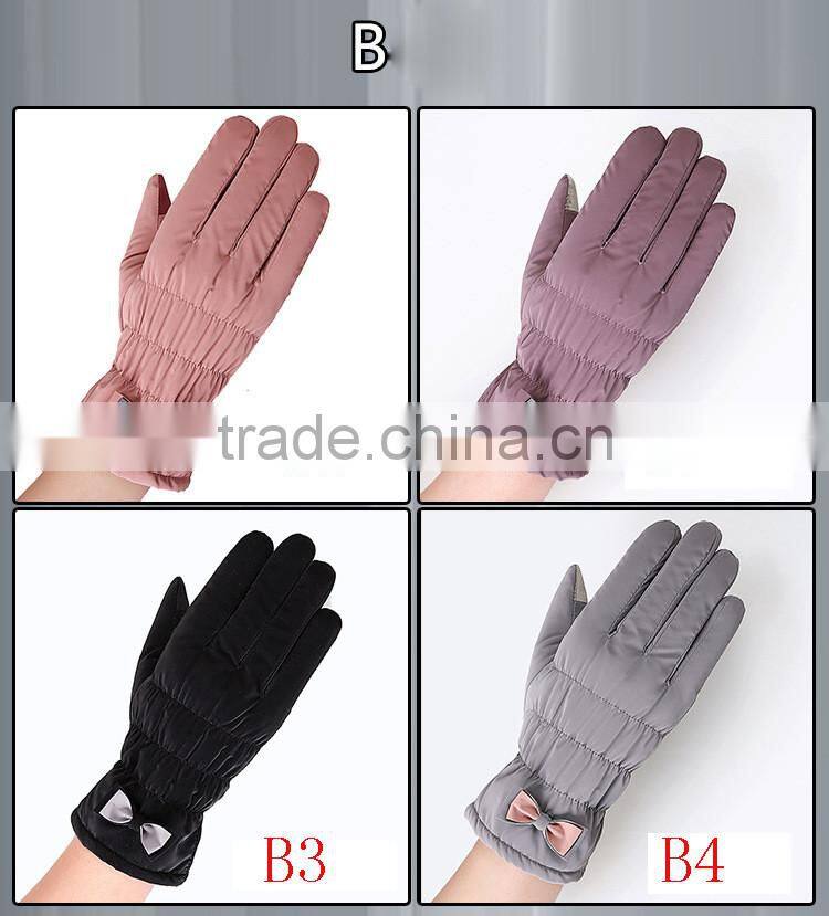 China Anti-slip Touch Screen Big Warm Cotton Polyester Gloves Winter Warm Embroidered Glove