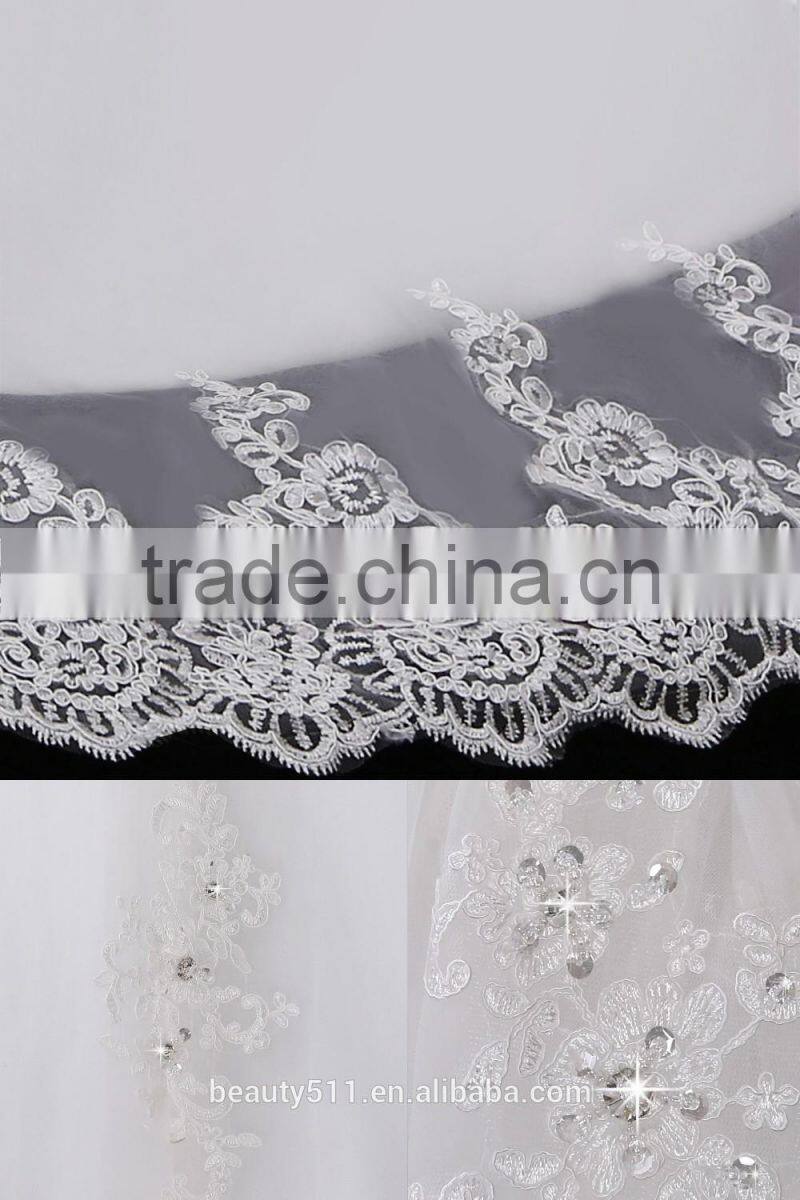 2017 Hot Sale Bridal Wedding Dress V-neck long sleeves Beaded Sweetheart Nackline Mermaid Lace wedding dress F12802